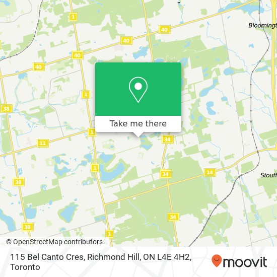 115 Bel Canto Cres, Richmond Hill, ON L4E 4H2 map