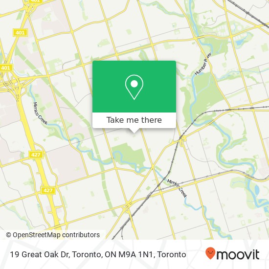 19 Great Oak Dr, Toronto, ON M9A 1N1 map