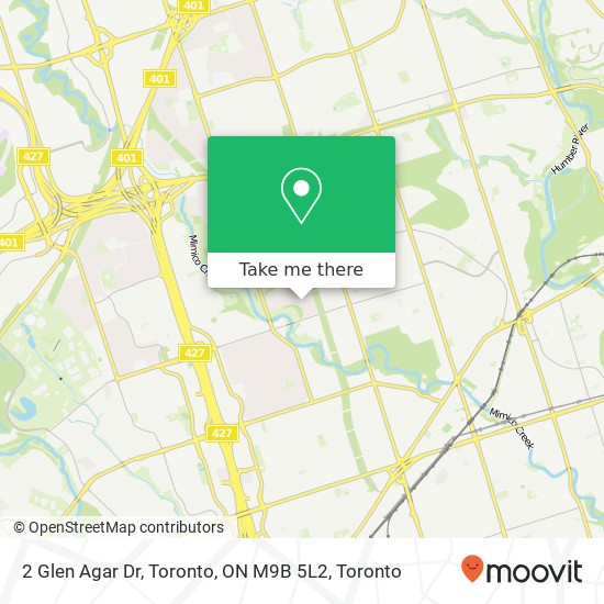 2 Glen Agar Dr, Toronto, ON M9B 5L2 map