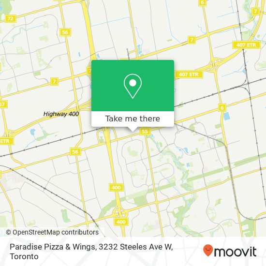 Paradise Pizza & Wings, 3232 Steeles Ave W plan