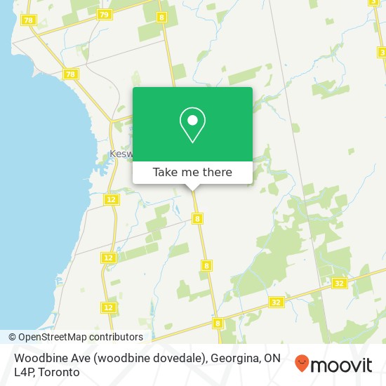 Woodbine Ave (woodbine dovedale), Georgina, ON L4P map