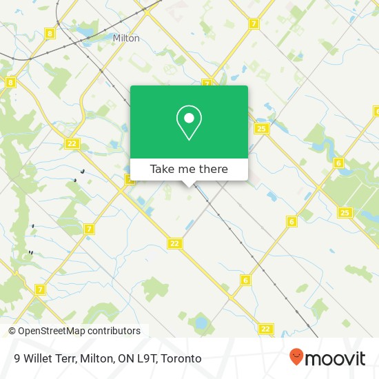 9 Willet Terr, Milton, ON L9T map