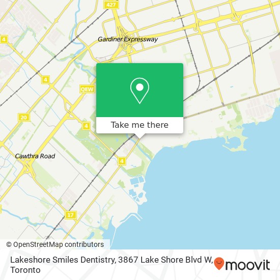 Lakeshore Smiles Dentistry, 3867 Lake Shore Blvd W map