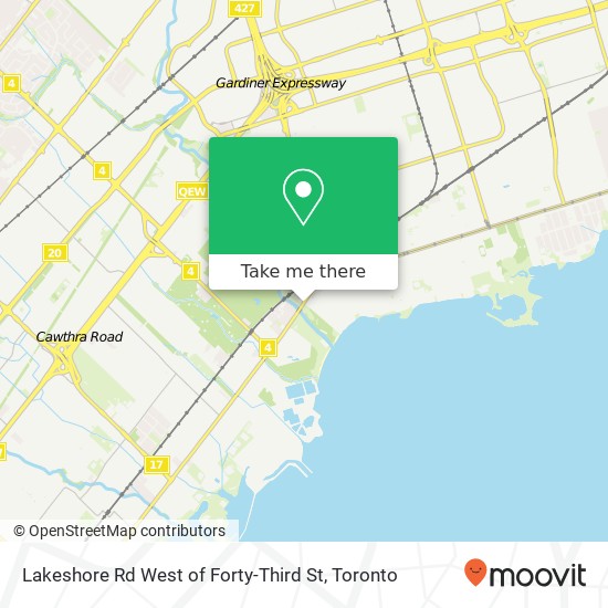 Lakeshore Rd West of Forty-Third St map