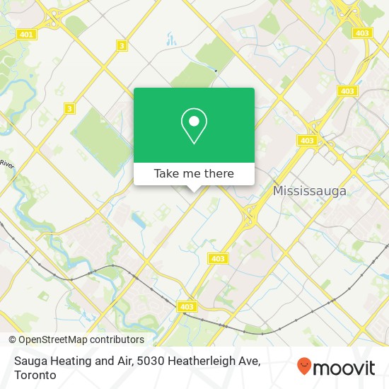 Sauga Heating and Air, 5030 Heatherleigh Ave map