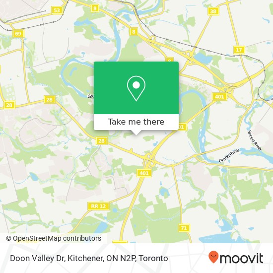 Doon Valley Dr, Kitchener, ON N2P map