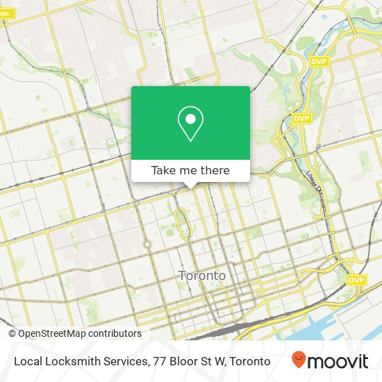 Local Locksmith Services, 77 Bloor St W plan