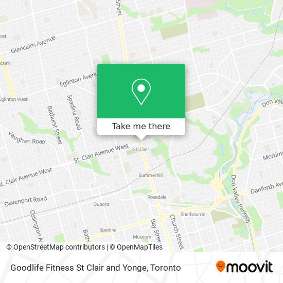 Goodlife Fitness St Clair and Yonge map