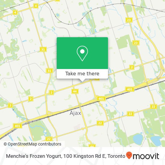 Menchie's Frozen Yogurt, 100 Kingston Rd E map