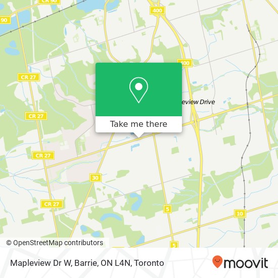 Mapleview Dr W, Barrie, ON L4N map
