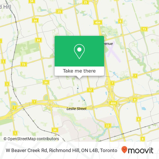 W Beaver Creek Rd, Richmond Hill, ON L4B map