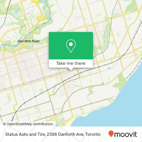 Status Auto and Tire, 2388 Danforth Ave map