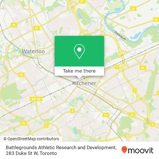 Battlegrounds Athletic Research and Development, 283 Duke St W map