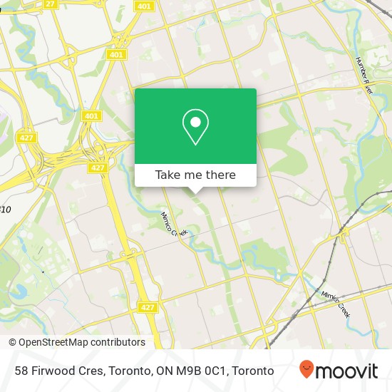 58 Firwood Cres, Toronto, ON M9B 0C1 map