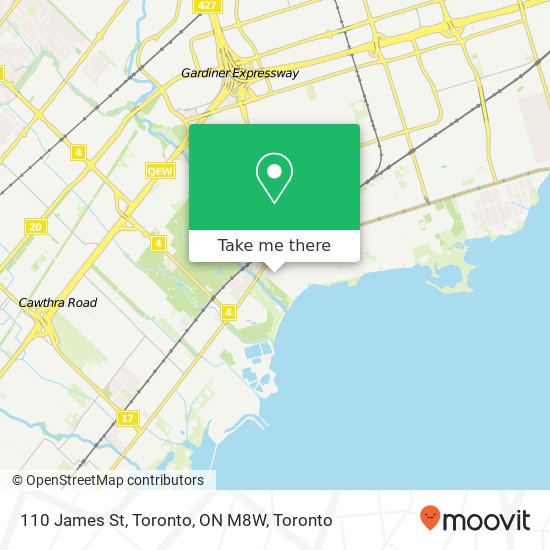 110 James St, Toronto, ON M8W map