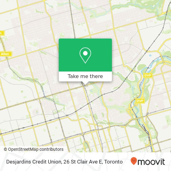 Desjardins Credit Union, 26 St Clair Ave E map