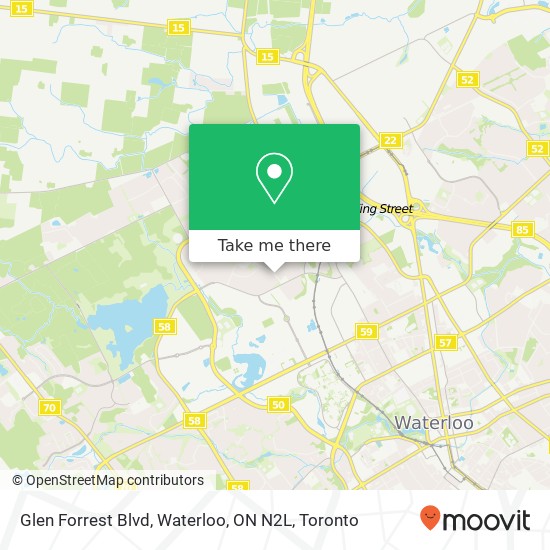 Glen Forrest Blvd, Waterloo, ON N2L map