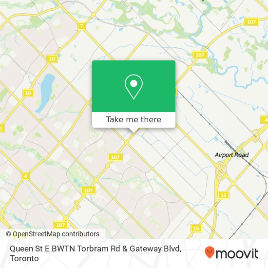 Queen St E BWTN Torbram Rd & Gateway Blvd map