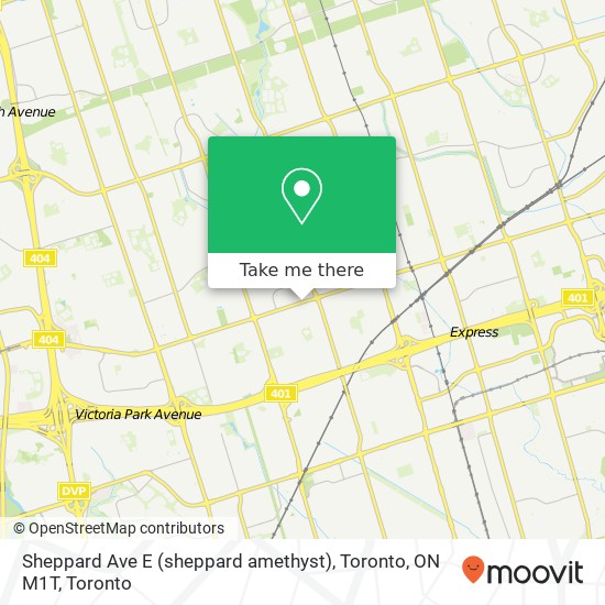 Sheppard Ave E (sheppard amethyst), Toronto, ON M1T map
