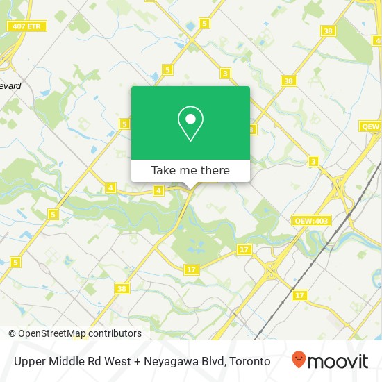 Upper Middle Rd West + Neyagawa Blvd map