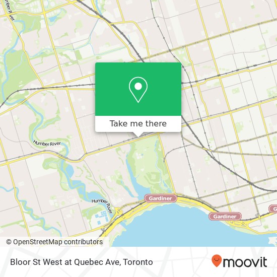 Bloor St West at Quebec Ave map