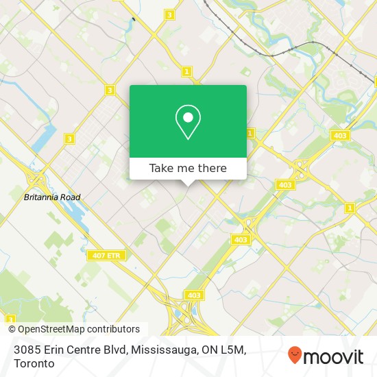 3085 Erin Centre Blvd, Mississauga, ON L5M map