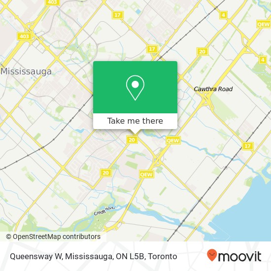 Queensway W, Mississauga, ON L5B map