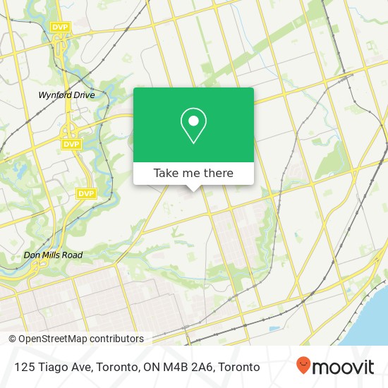 125 Tiago Ave, Toronto, ON M4B 2A6 map