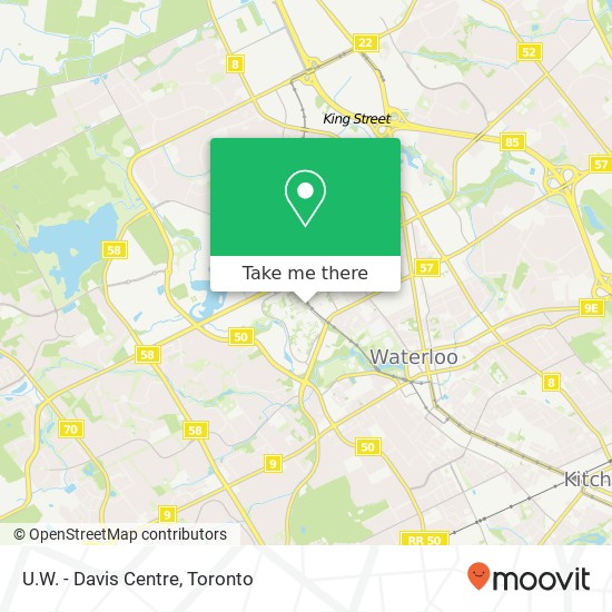 U.W. - Davis Centre map