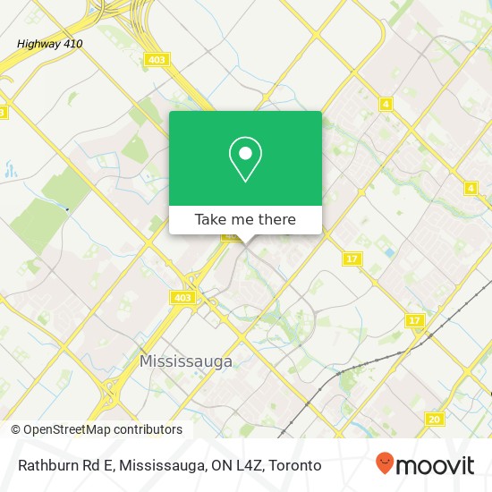 Rathburn Rd E, Mississauga, ON L4Z map