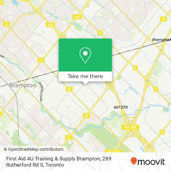 First Aid 4U Training & Supply Brampton, 289 Rutherford Rd S plan