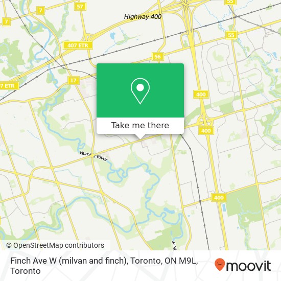 Finch Ave W (milvan and finch), Toronto, ON M9L map