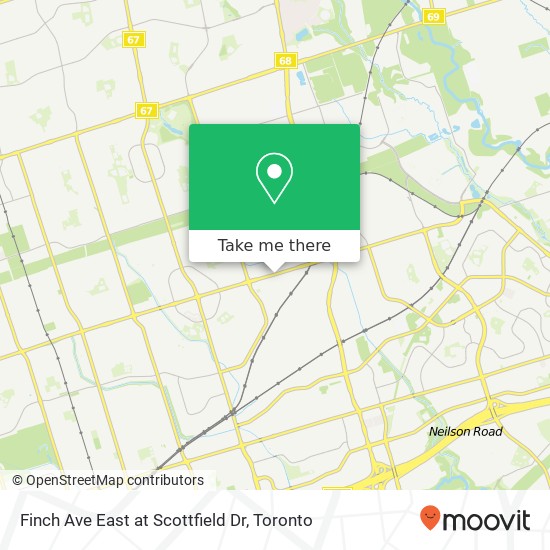 Finch Ave East at Scottfield Dr map