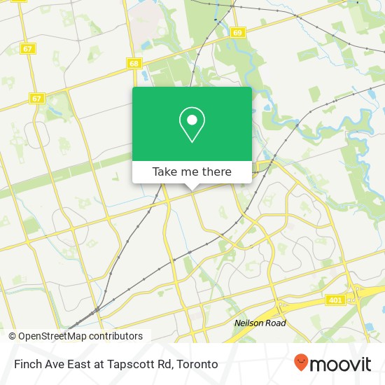 Finch Ave East at Tapscott Rd map