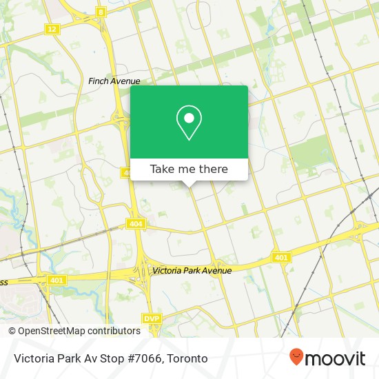 Victoria Park Av Stop #7066 map