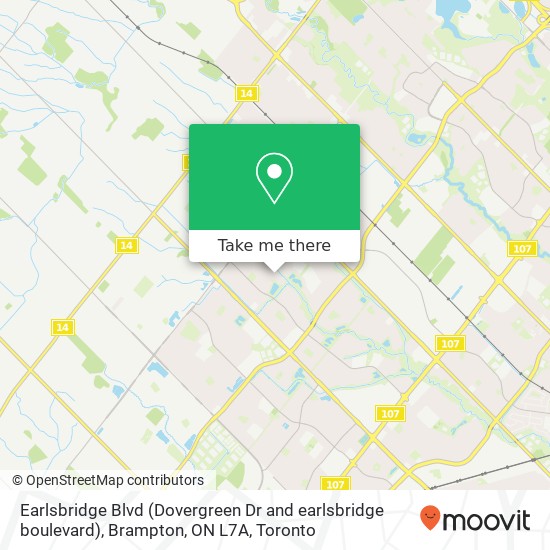 Earlsbridge Blvd (Dovergreen Dr and earlsbridge boulevard), Brampton, ON L7A map