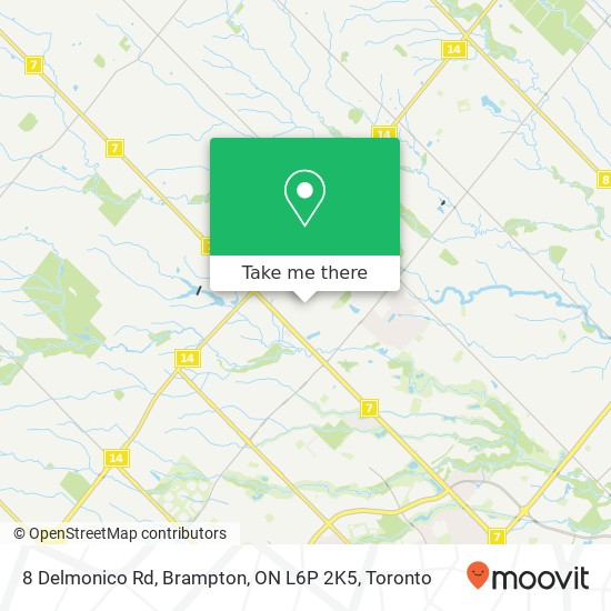 8 Delmonico Rd, Brampton, ON L6P 2K5 map