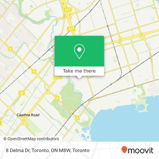 8 Delma Dr, Toronto, ON M8W map