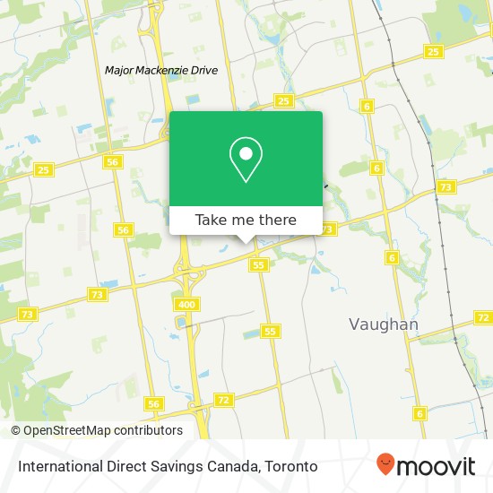 International Direct Savings Canada map