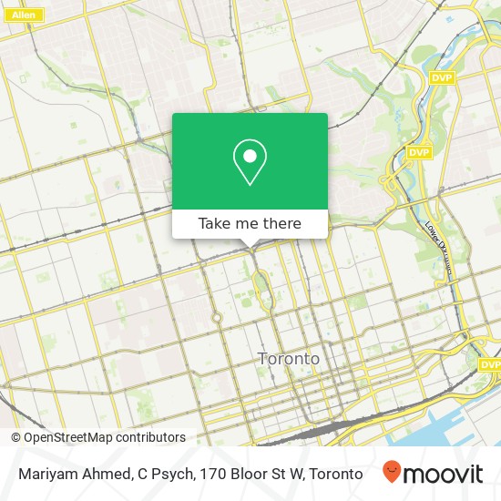 Mariyam Ahmed, C Psych, 170 Bloor St W plan