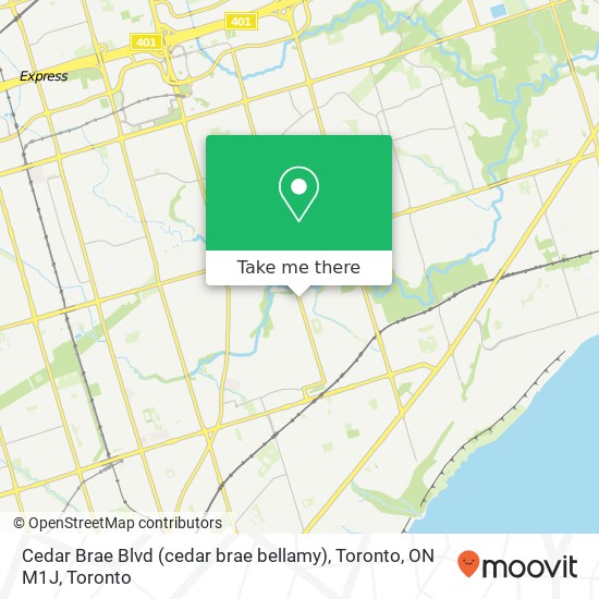 Cedar Brae Blvd (cedar brae bellamy), Toronto, ON M1J map