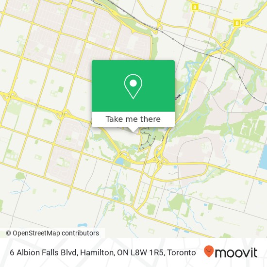 6 Albion Falls Blvd, Hamilton, ON L8W 1R5 map