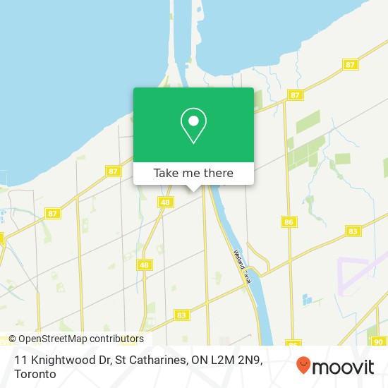 11 Knightwood Dr, St Catharines, ON L2M 2N9 map