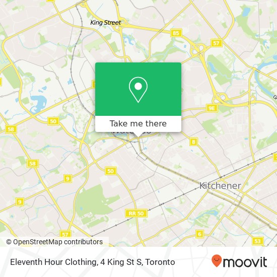 Eleventh Hour Clothing, 4 King St S map