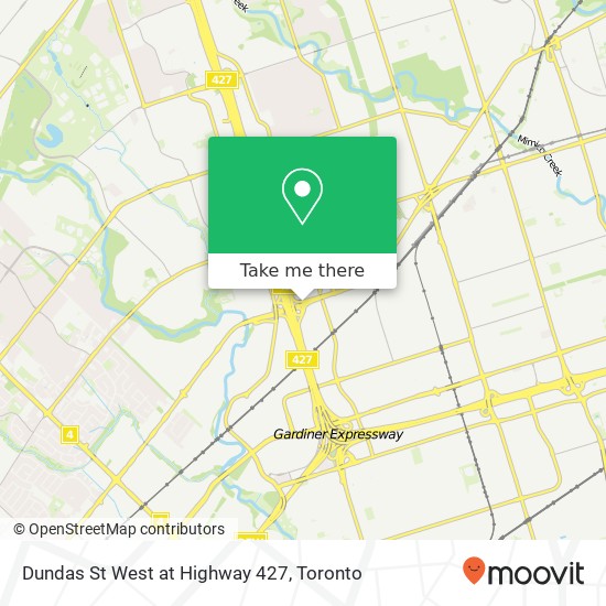 Dundas St West at Highway 427 map