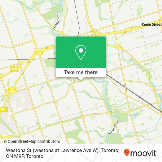 Westona St (westona at Lawrence Ave W), Toronto, ON M9P map