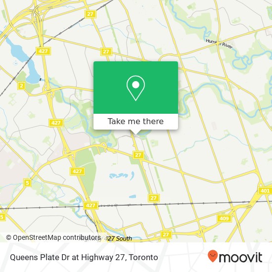 Queens Plate Dr at Highway 27 map