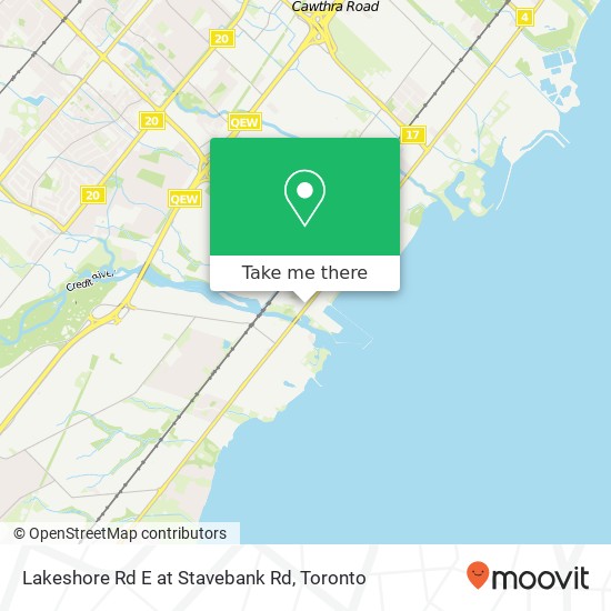 Lakeshore Rd E at Stavebank Rd map