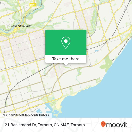 21 Benlamond Dr, Toronto, ON M4E map