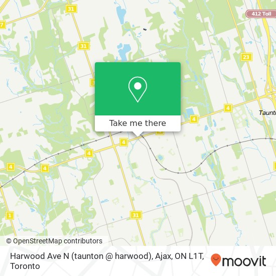 Harwood Ave N (taunton @ harwood), Ajax, ON L1T map